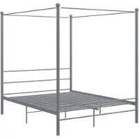 vidaXL Hemelbedframe metaal grijs 160x200 cm