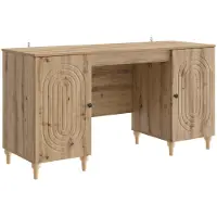 vidaXL Bureau Artisanaal eiken Bewerkt hout 142,5 x 50 x 75 cm
