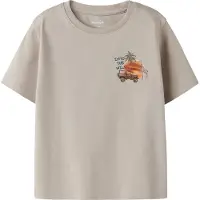 Name it MINI T-shirt met backprint grijs Jongens Stretchkatoen Ronde hals - maat 92