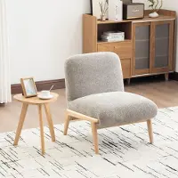 STILVORA Fauteuil 61,5 x 74 x 76 Cm - Zonder Armleuningen - Scandinavisch Ontwerp Voor Woonkamer, Slaapkamer En Balkon - Chenille - Grijs