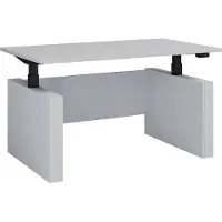 VCM Höhenverstellbarer Schreibtisch, stufenlos 71-120 cm elektrisch höhenverstellbar, Computerisch Maße 140x80, Bürotisch Salia