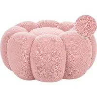 Beliani BEAUFORT - Poef - Roze - Bouclé