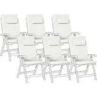 Beliani JAVA/AMAN PREMIUM - Tuinkussen set van 6 - Gebroken wit - Polyester