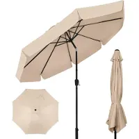 Puluomis - Parasol - Garden Stokparasol - Ø290 cm - 30° Kantelbaar - Waterdicht - UPF50+ - Met ruches - Beige