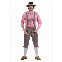 Thetru Lederhose Ulrich Grijs Volwassenen Mannen Grijs Oktoberfest Maat 60