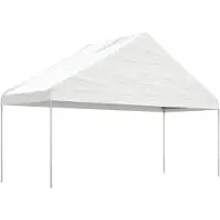 vidaXL Prieel met dak 15,61x5,88x3,75 m polyetheen wit