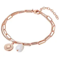 Valero Pearls Armband rose-goud / parelwit