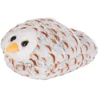 Noxxiez voetenwarmer Uil junior 35 x 25 cm pluche wit