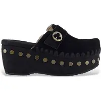 Mou Dames Klomp effen suède klompen zwart (40), 3 tot 5 cm, Geen, Casual MU.SW611001A