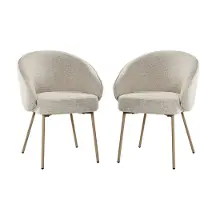 CALICOSY Stoelen set van 2, bekleed met stof en met metalen poten h81 cm pia