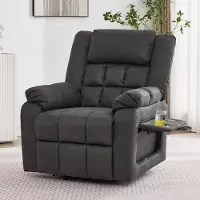 Sweiko Elektrische Massagestoel - Sta-op - Verwarmingsfunctie - Fauteuil - Met bekerhouders - USB-poort - Donkergrijs