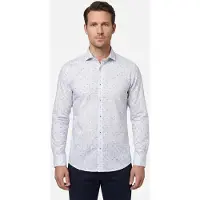 Napoli overhemd heren wit grijs print italianstyle