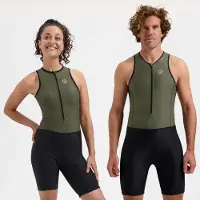 Rogelli Florida Trisuit Unisex - Mouwloos - Zwart Legergroen - L