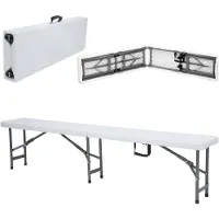 Super Merchant Inklapbare bank – veelzijdig – 1830x300x430 mm – HDPE en metaal