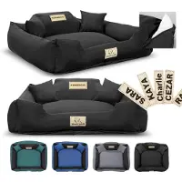 AIO Factory Hondenbed KINGDOG MM43, 100x75 cm, gepersonaliseerd, afneembaar, antislip, zwart