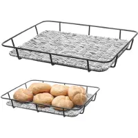 Super Merchant Broodmand – roestvast stalen rand – lichtgrijs – 400x300x50 mm – vaatwasmachinebestendig