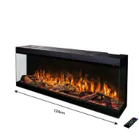 Xaralyn Elektrische inbouwhaard - Fogo Forest 124 - alle kleuren - 1500 Watt verwarming - met afstandsbediening - Cinewall haard - geschikt voor TV 49 inch