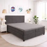 24-Bedding Hoeslaken Topper - 80x200 cm Donkergrijs - 2 stuks - Verkoelend 100% Percaline Katoen