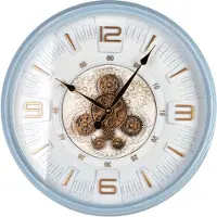 Mondex RAMSEY - Wandklok - 50 cm - Bruin - Goudkleurige Cijfers