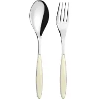 Guzzini Feeling serveerbestek Cream, 2 delar