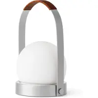 Audo Copenhagen Carrie Leather Handle Draagbare Lamp Brushed Aluminium