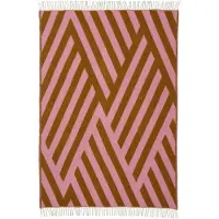 Klippan Yllefabrik Tangent wollen deken 130x200 cm Pink-carmel