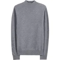 GOBI Cashmere Trui 'Men's Timeless Mock Neck Cashmere Sweater' grijs