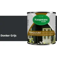 Koopmans Verf Koopmans Perkoleum Hoogglans Dekkend – Donker Grijs – 750 ml – Dekkende Beits Buiten – Schutting, Gevel & Tuinhout