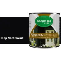 Koopmans Verf Koopmans Perkoleum Hoogglans Dekkend – Diep Nachtzwart – 2,5 l – Dekkende Beits Buiten – Schutting, Gevel & Tuinhout