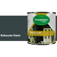 Koopmans Verf Koopmans Perkoleum Zijdeglans Dekkend – Houtverf Buiten – Dekkende Beits voor Schutting & Gevel – Elastisch & Weerbestendig – 2,5 l – Robuuste Steen