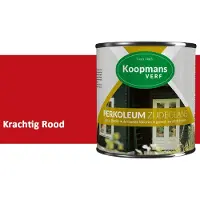 Koopmans Verf Koopmans Perkoleum Zijdeglans Dekkend – Houtverf Buiten – Dekkende Beits voor Schutting & Gevel – Elastisch & Weerbestendig – 2,5 l – Krachtig Rood