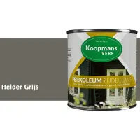 Koopmans Verf Koopmans Perkoleum Zijdeglans Dekkend – Houtverf Buiten – Dekkende Beits voor Schutting & Gevel – Elastisch & Weerbestendig – 2,5 l – Helder Grijs