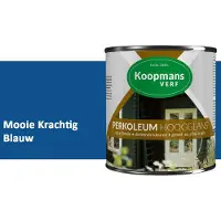 Koopmans Verf Koopmans Perkoleum Hoogglans Dekkend – Mooie Krachtig Blauw – 2,5 l – Dekkende Beits Buiten – Schutting, Gevel & Tuinhout