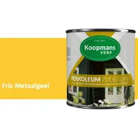 Koopmans Verf Koopmans Perkoleum Zijdeglans Dekkend – Houtverf Buiten – Dekkende Beits voor Schutting & Gevel – Elastisch & Weerbestendig – 750 ml – Fris Metaalgeel