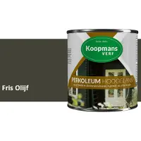 Koopmans Verf Koopmans Perkoleum Hoogglans Dekkend – Fris Olijf – 2,5 l – Dekkende Beits Buiten – Schutting, Gevel & Tuinhout