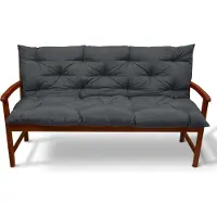 Beautissu Tuinbank kussen Flair BR - kussens voor tuinmeubelen 100 x 50 x 50 cm grafiet grijs - zitkussen en rugkussen