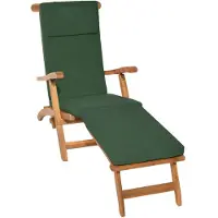 Beautissu LoftLux DC tuinkussen voor deckchair 175 x 45 x 5 cm – ligbedkussen groen - tuinkussens hoge rug - kussen ligstoel