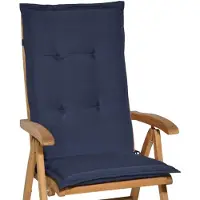 Beautissu Loft HL Tuinkussens Hoge Rug- 120 x 50 cm - Blauw Kussen - Zitkussen UV- Lichtecht Tuinstoelkussen