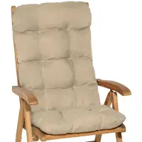 Beautissu Flair HL, 120x50x8 cm, naturel, tuinstoelkussen, geschikt voor buiten, UV-bestendig