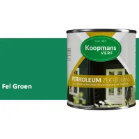 Koopmans Verf Koopmans Perkoleum Zijdeglans Dekkend – Houtverf Buiten – Dekkende Beits voor Schutting & Gevel – Elastisch & Weerbestendig – 750 ml – Fel Groen