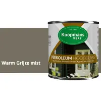 Koopmans Verf Koopmans Perkoleum Hoogglans Dekkend – Warm Grijze mist – 2,5 l – Dekkende Beits Buiten – Schutting, Gevel & Tuinhout