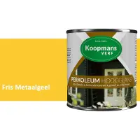Koopmans Verf Koopmans Perkoleum Hoogglans Dekkend – Fris Metaalgeel – 2,5 l – Dekkende Beits Buiten – Schutting, Gevel & Tuinhout