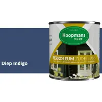 Koopmans Verf Koopmans Perkoleum Zijdeglans Dekkend – Houtverf Buiten – Dekkende Beits voor Schutting & Gevel – Elastisch & Weerbestendig – 750 ml – Diep Indigo