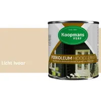 Koopmans Verf Koopmans Perkoleum Hoogglans Dekkend – Licht Ivoor – 2,5 l – Dekkende Beits Buiten – Schutting, Gevel & Tuinhout