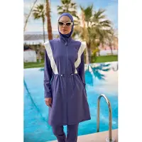 Turkishsouq Marina Bescheiden badpak met volledige dekking in Indigo