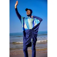 Turkishsouq Marineblauwe, bescheiden badmode Burkini-set met volledige dekking