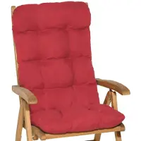 Beautissu Flair HL – Tuinstoelkussens Hoge Rug – 120x50 cm – Rood – Tuinkussen in Matraskussen Kwaliteit