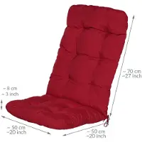 Beautissu Flair HL – Set van 6 Tuinstoelkussens Hoge Rug – 120x50 cm – Rood – Tuinkussen in Matraskussen Kwaliteit