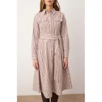 Turkishsouq Gestreepte midi-jurk voor dames, casual/dagelijks.