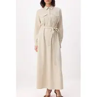 Turkishsouq Platte maxi-jurk voor dames, lange A-lijn model, geschikt voor hijab.